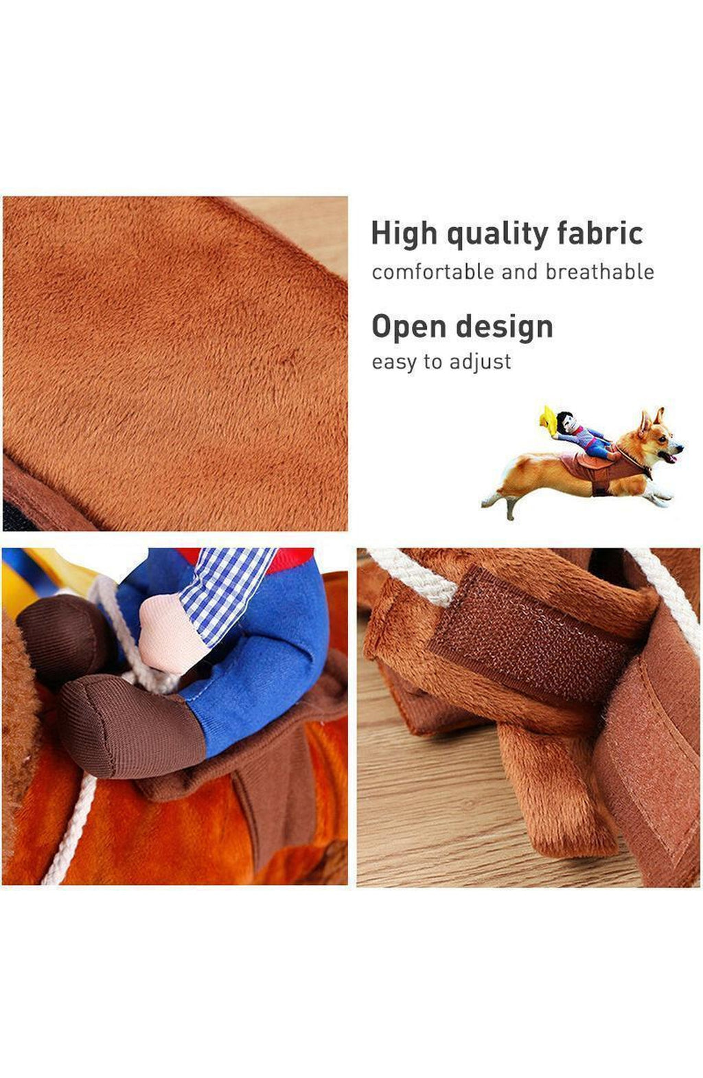 Dog Costume with Rider, Funny Halloween Outfit for Dogs and Cats, S-XL