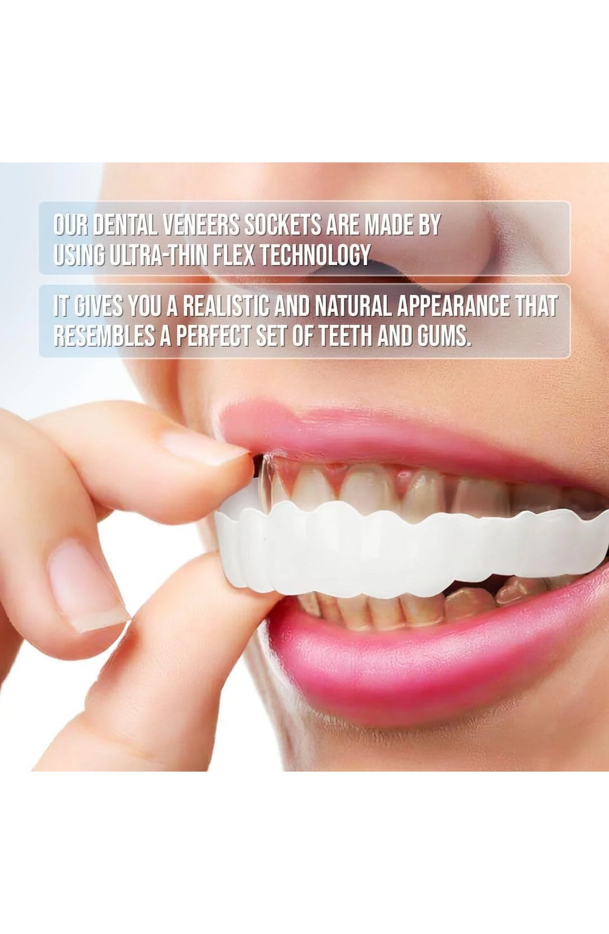 Cosmetic Teeth Cover, Upper and Lower Smile Veneer Set for Photos