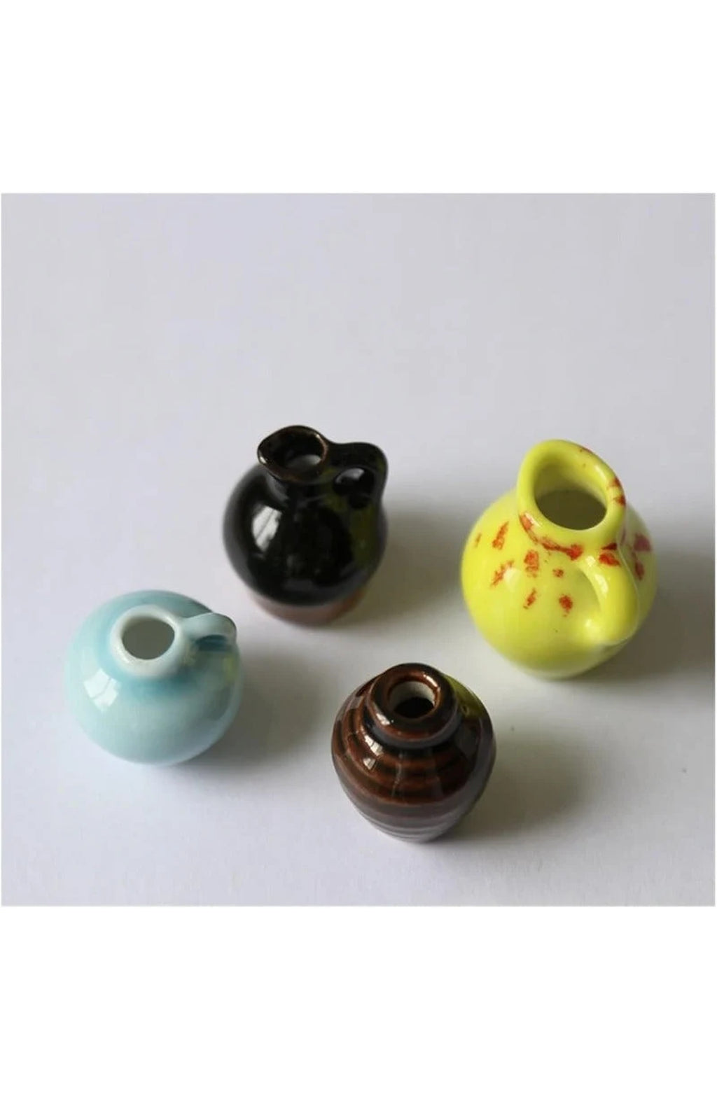 Ceramic Miniature Vase Fridge Magnets - Set of 4
