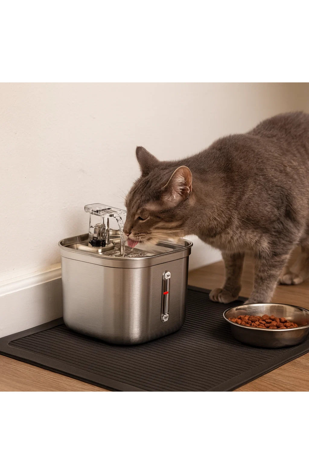 Stainless Steel Pet Water Dispenser - Filtered, Auto Circulation