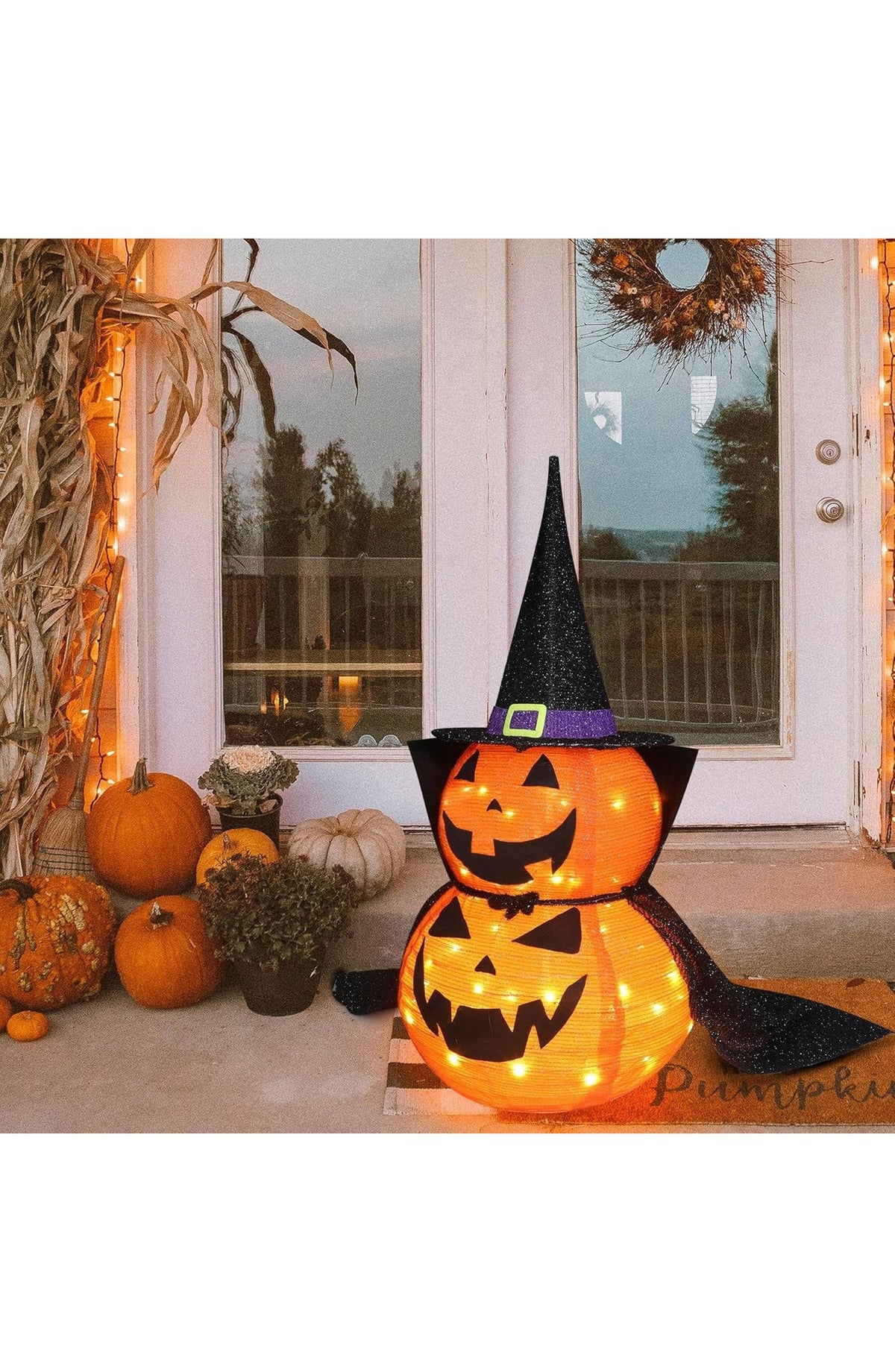 3ft Pumpkin Decor Set of 2 - Collapsible Lighted Halloween