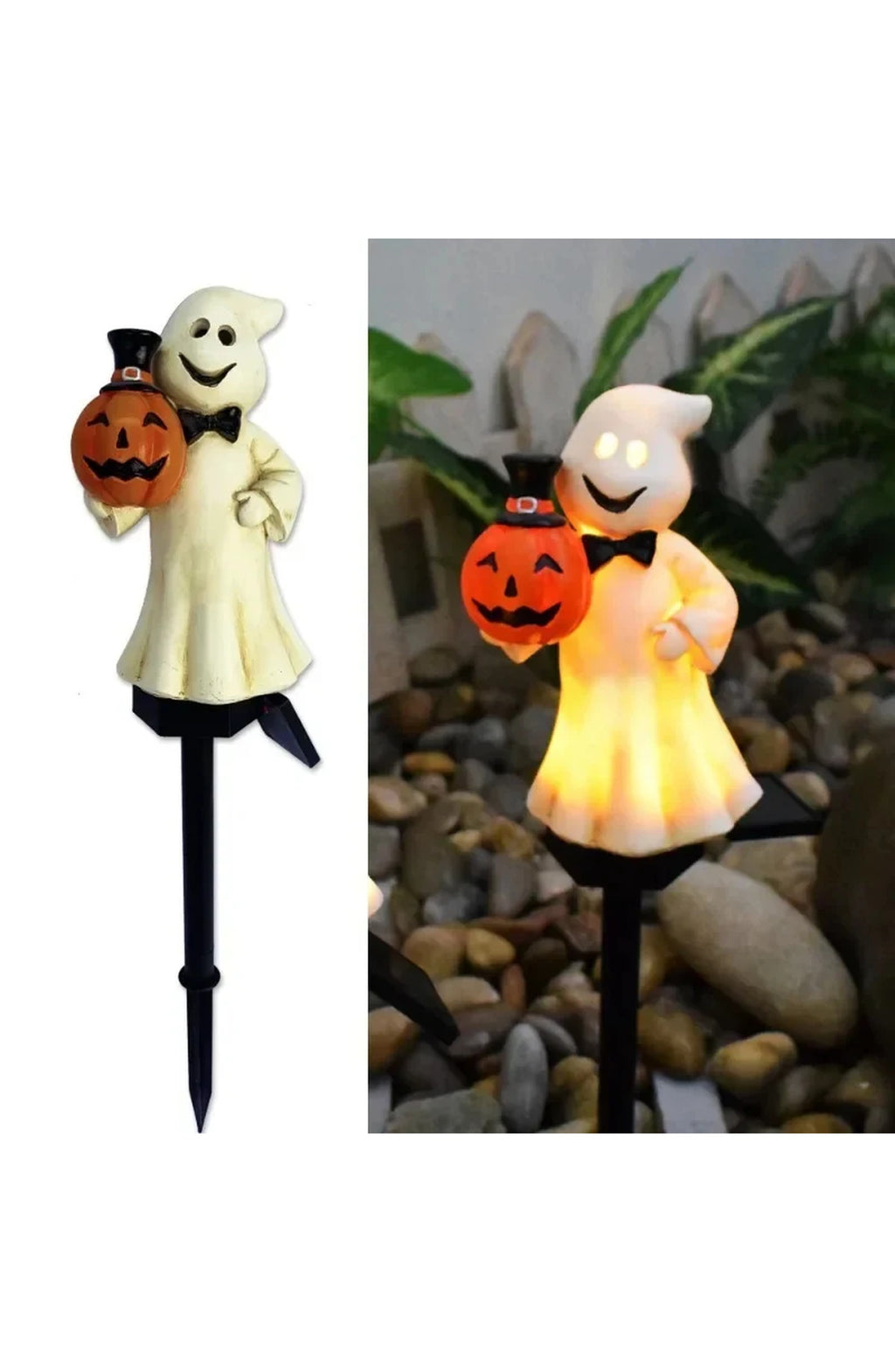 Halloween Solar Garden Stake Lights - Pumpkin or Ghost