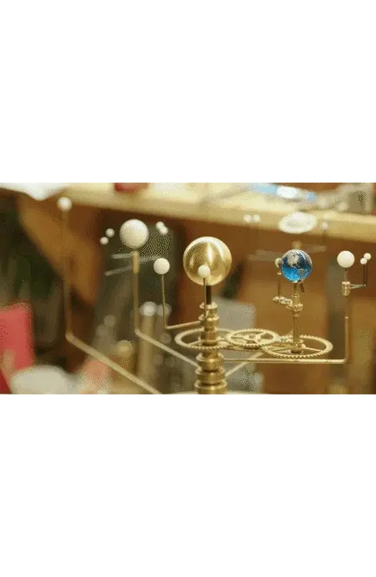 Brass Solar System Orrery - Hand-Rotated Desktop Model
