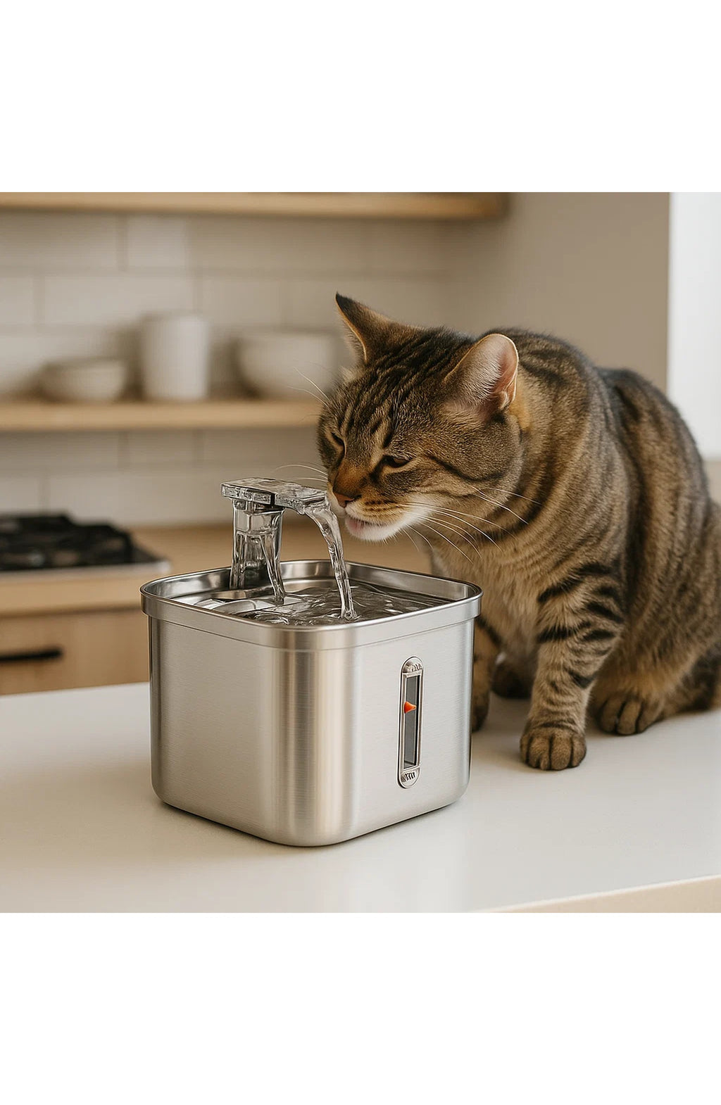 Stainless Steel Pet Water Dispenser - Filtered, Auto Circulation