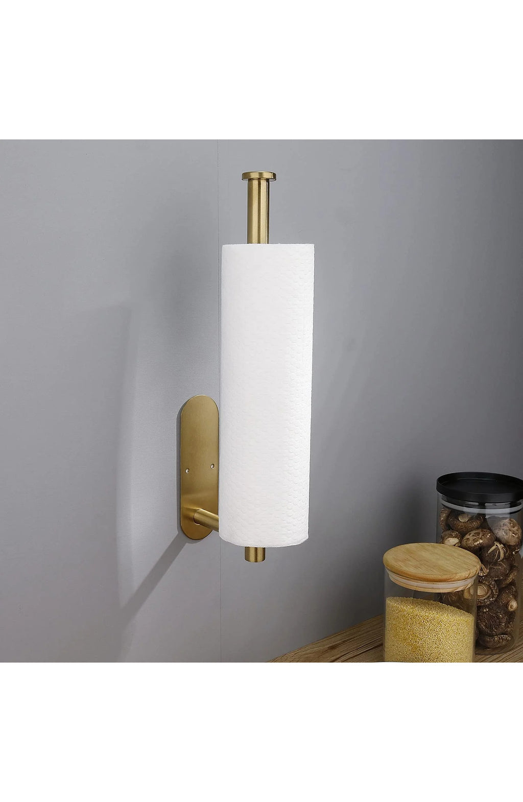 Adhesive Stainless Steel Paper Towel Holder - Wall Mount, No Drilling
