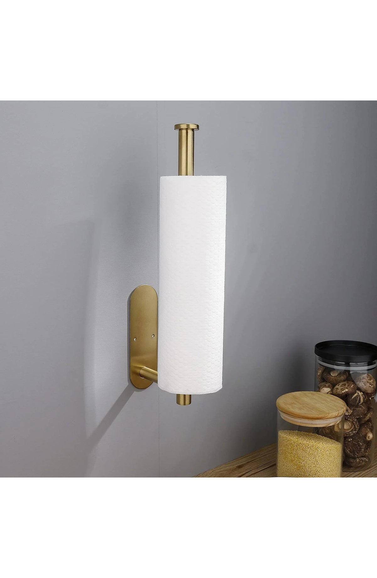 Adhesive Stainless Steel Paper Towel Holder - Wall Mount, No Drilling
