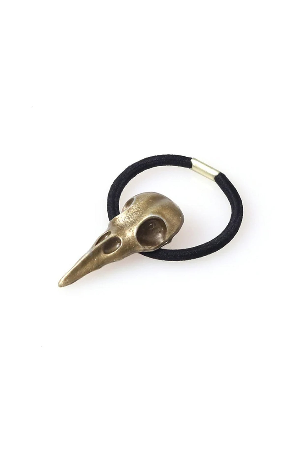 Skull & Crow Hair Ties - Metal Ponytail Holders, Set of 4