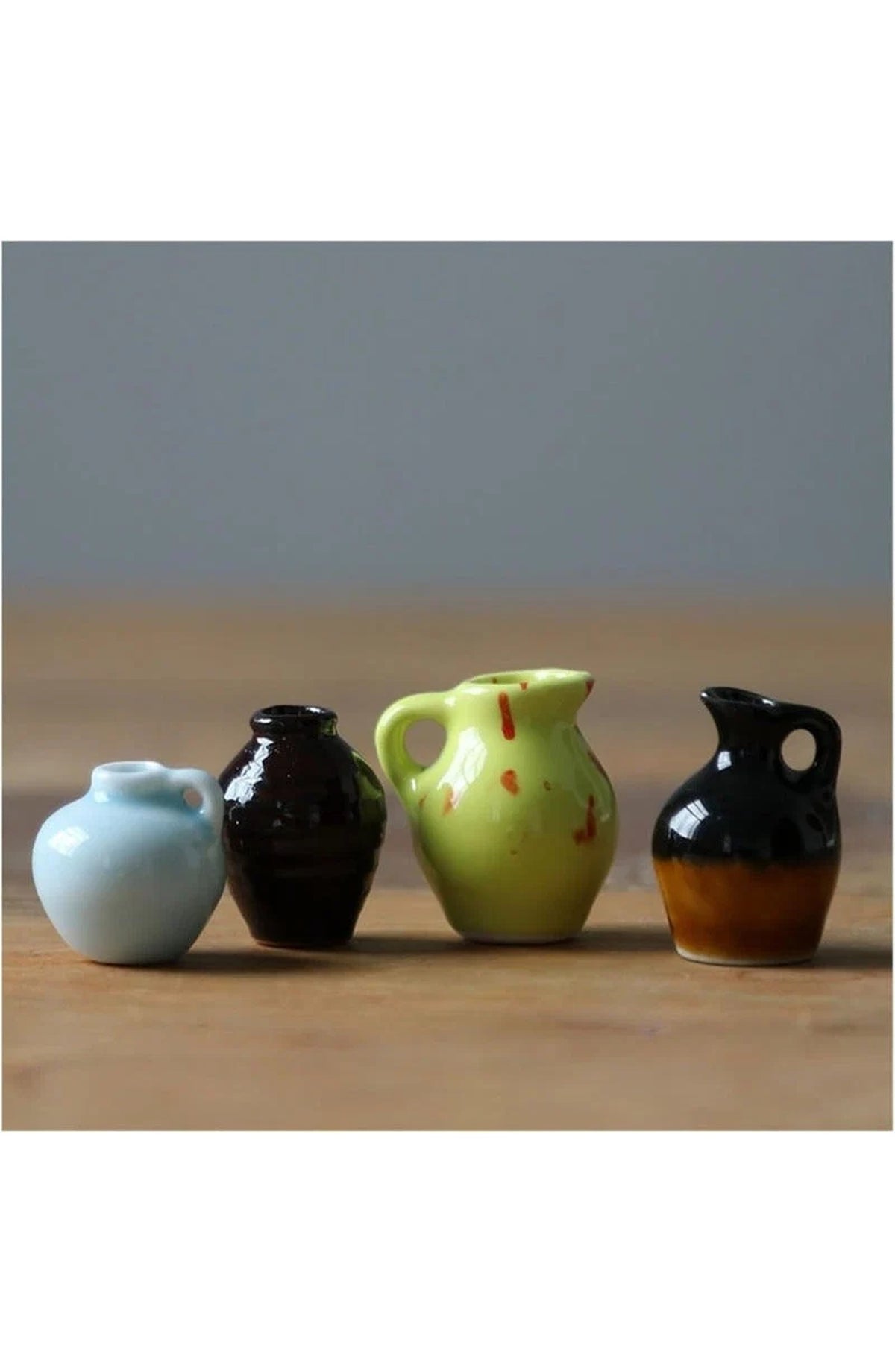 Ceramic Miniature Vase Fridge Magnets - Set of 4