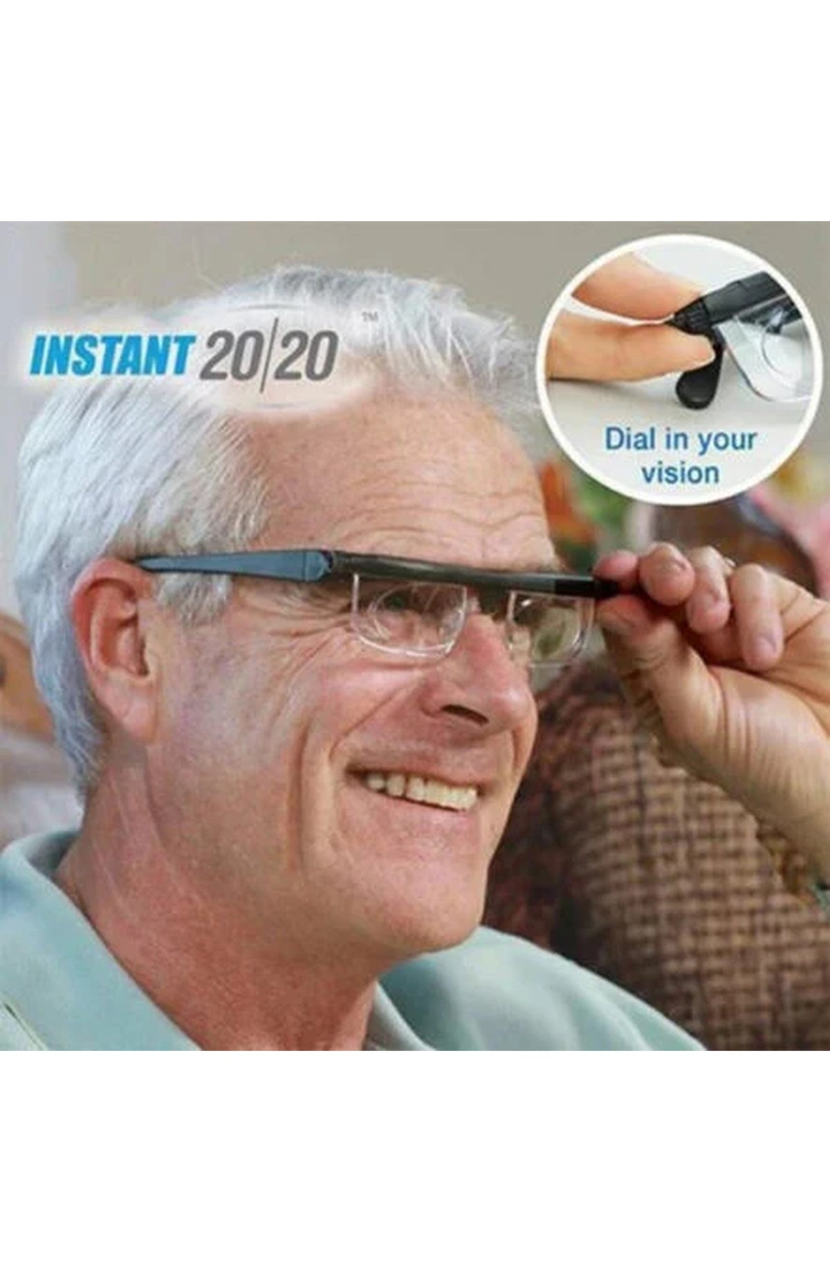 Adjustable Focus Reading Glasses, Dial Adjustable Lenses, Near and Far