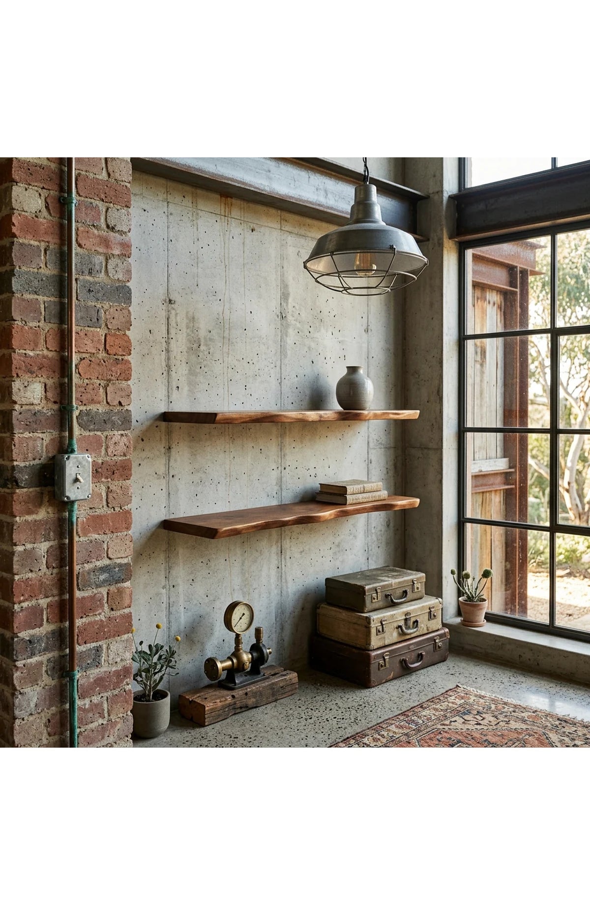 Floating Shelf Live Edge, Solid Hardwood Rustic Wall Shelf – 4 Sizes
