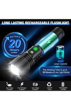 Rechargeable LED Flashlight, Zoomable Metal Torch, 5 Modes, USB-C