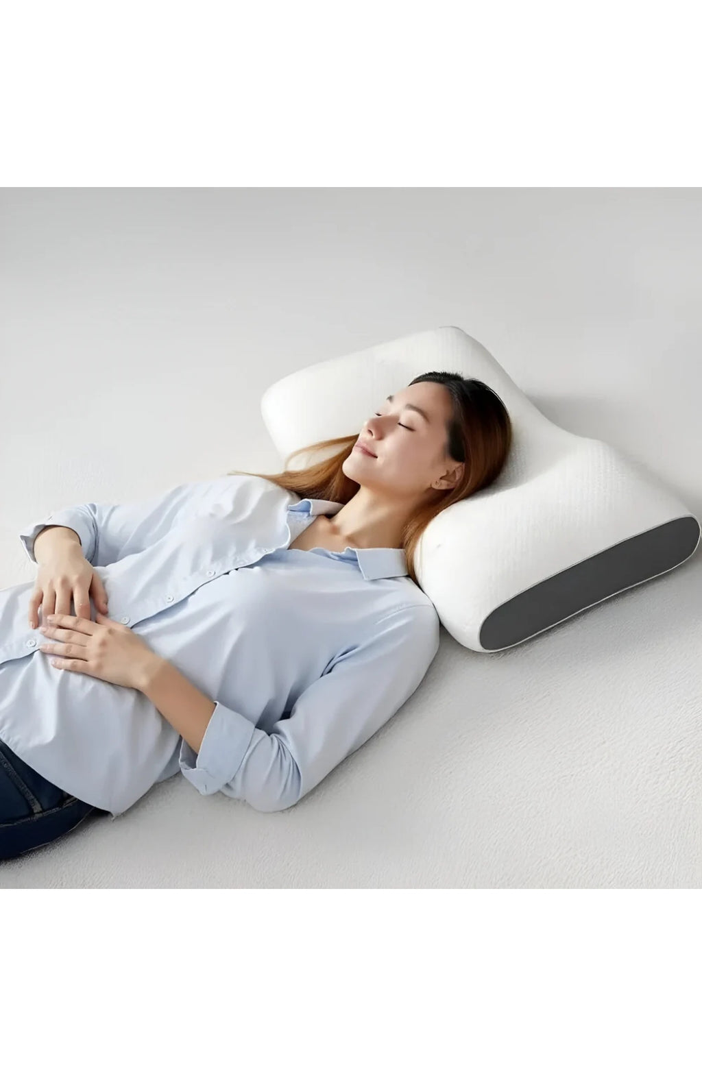 Cervical Pillow for Neck Support, Contoured Ergonomic Shape – 4 Heights