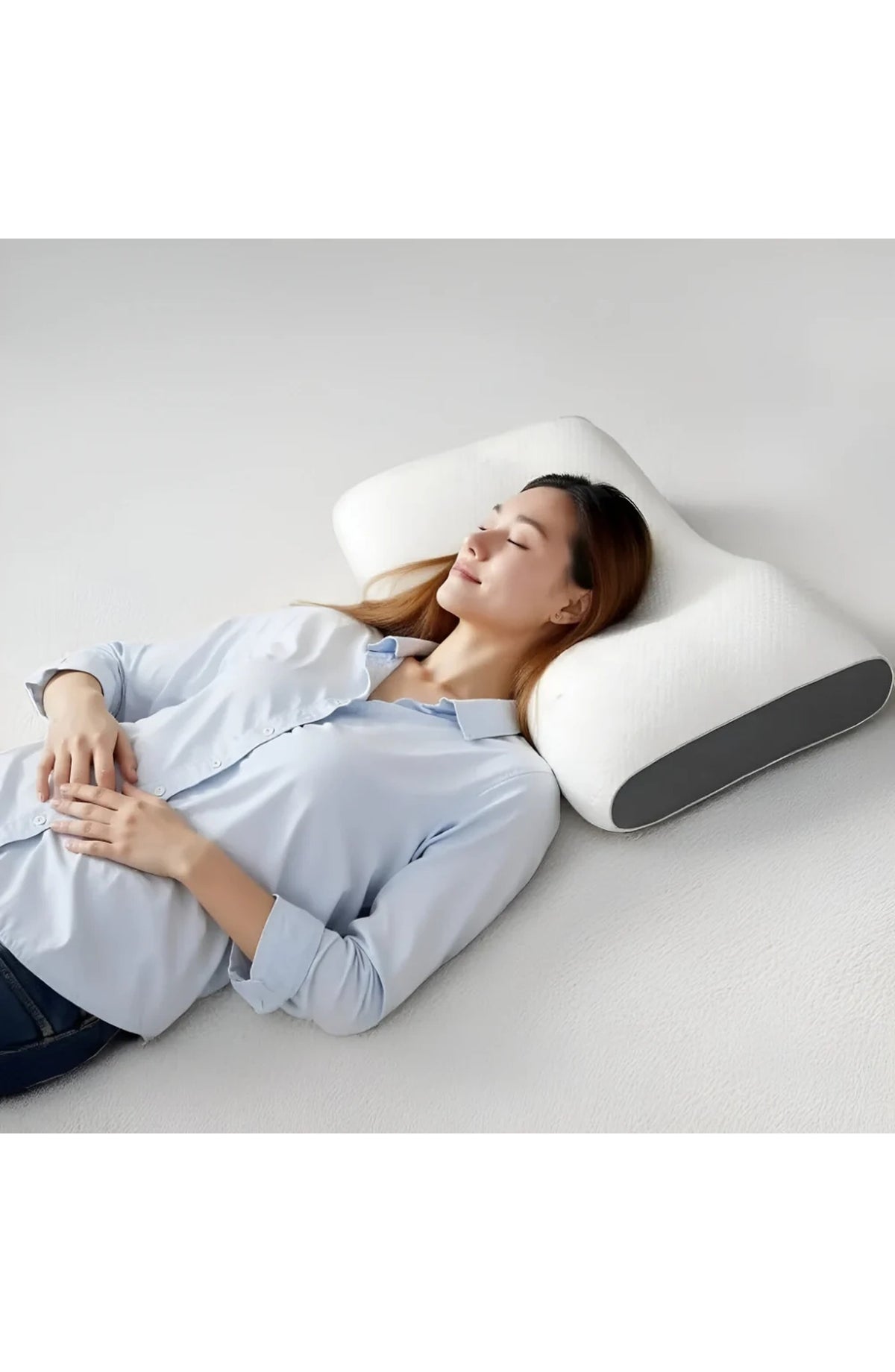 Cervical Pillow for Neck Support, Contoured Ergonomic Shape – 4 Heights