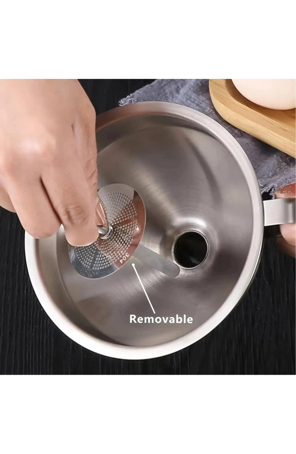 Stainless Steel Funnel with Strainer, 304 Kitchen Funnel Set – 3 Sizes