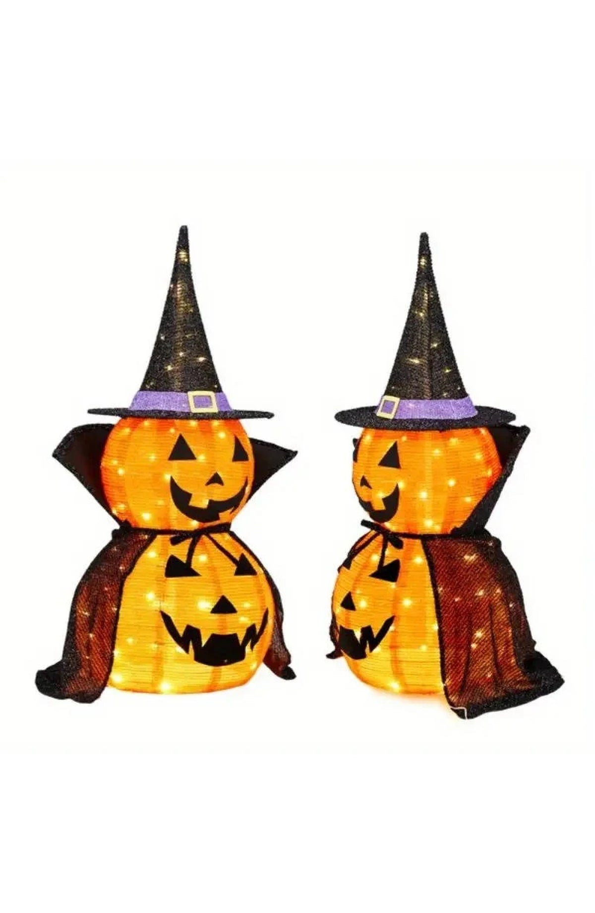 3ft Pumpkin Decor Set of 2 - Collapsible Lighted Halloween
