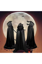 Hooded Horror Costume Robe - Black or Purple, 3 Lengths