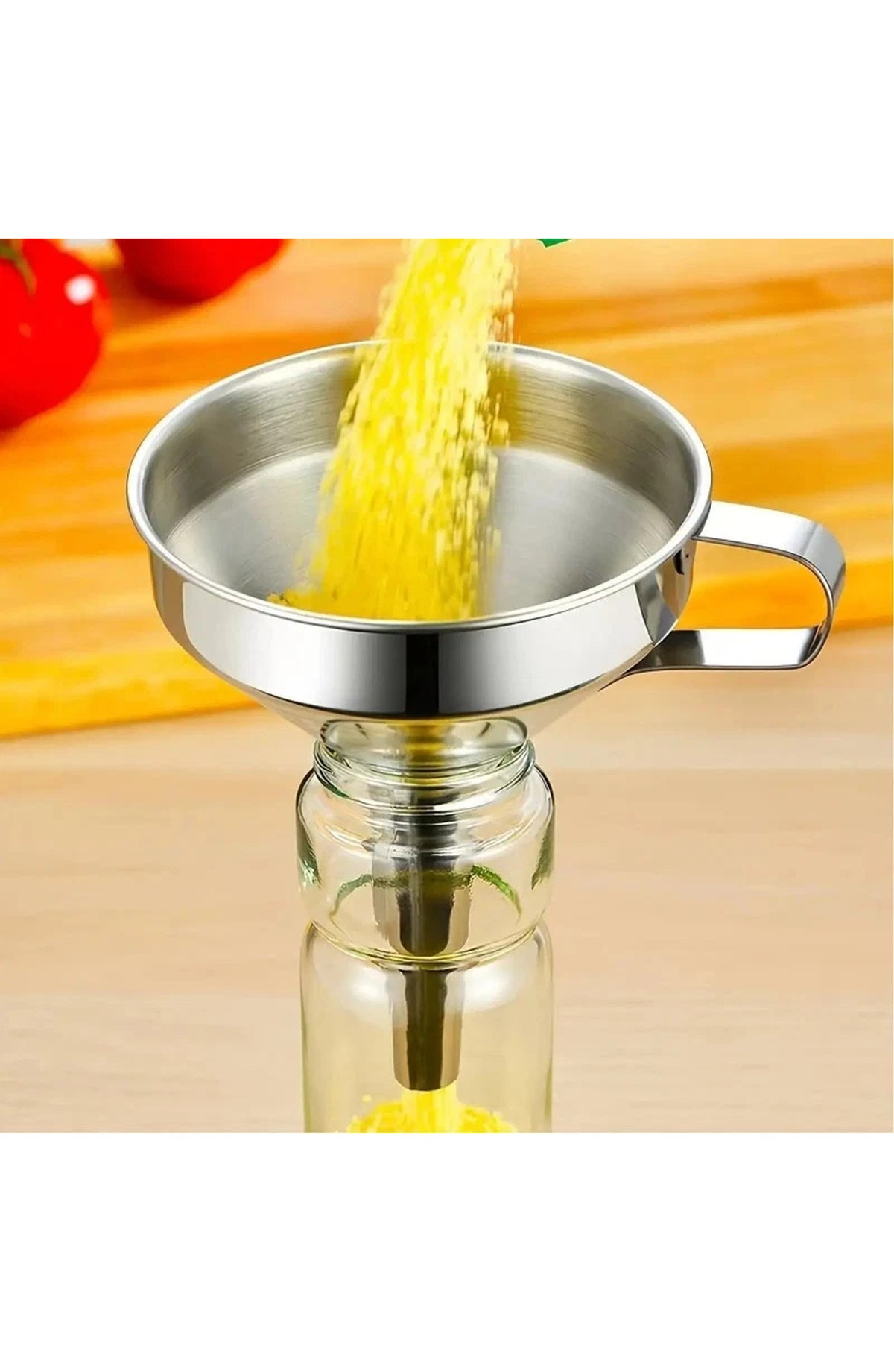 Stainless Steel Funnel with Strainer, 304 Kitchen Funnel Set – 3 Sizes