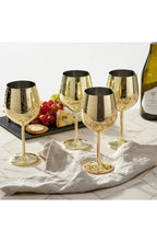 Stainless Steel Wine Glasses, Gold Shatterproof Metal Wine Cups – 500 ml