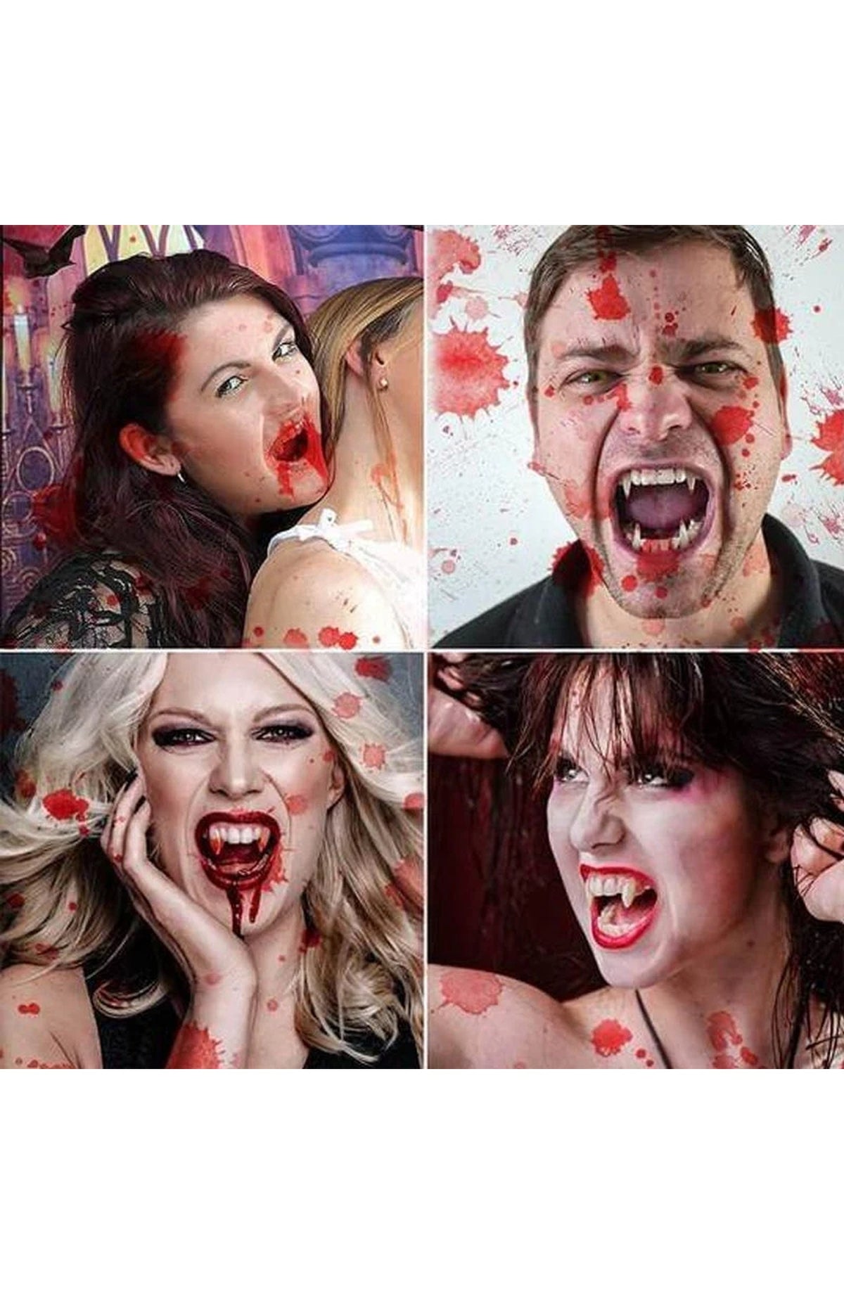 Retractable Vampire Fangs - Reusable Costume Teeth