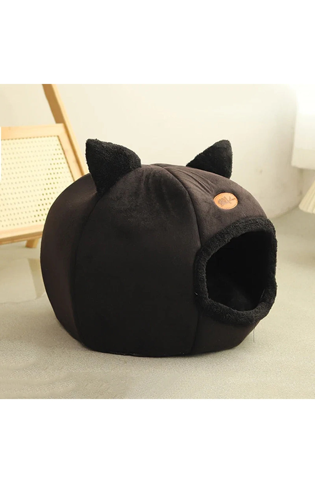 Cat Cave Bed - Plush Hooded Nest with Removable Cushion