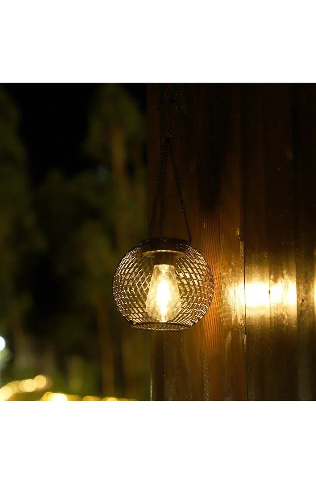 Outdoor Solar Hanging Lantern - Warm White Garden Light