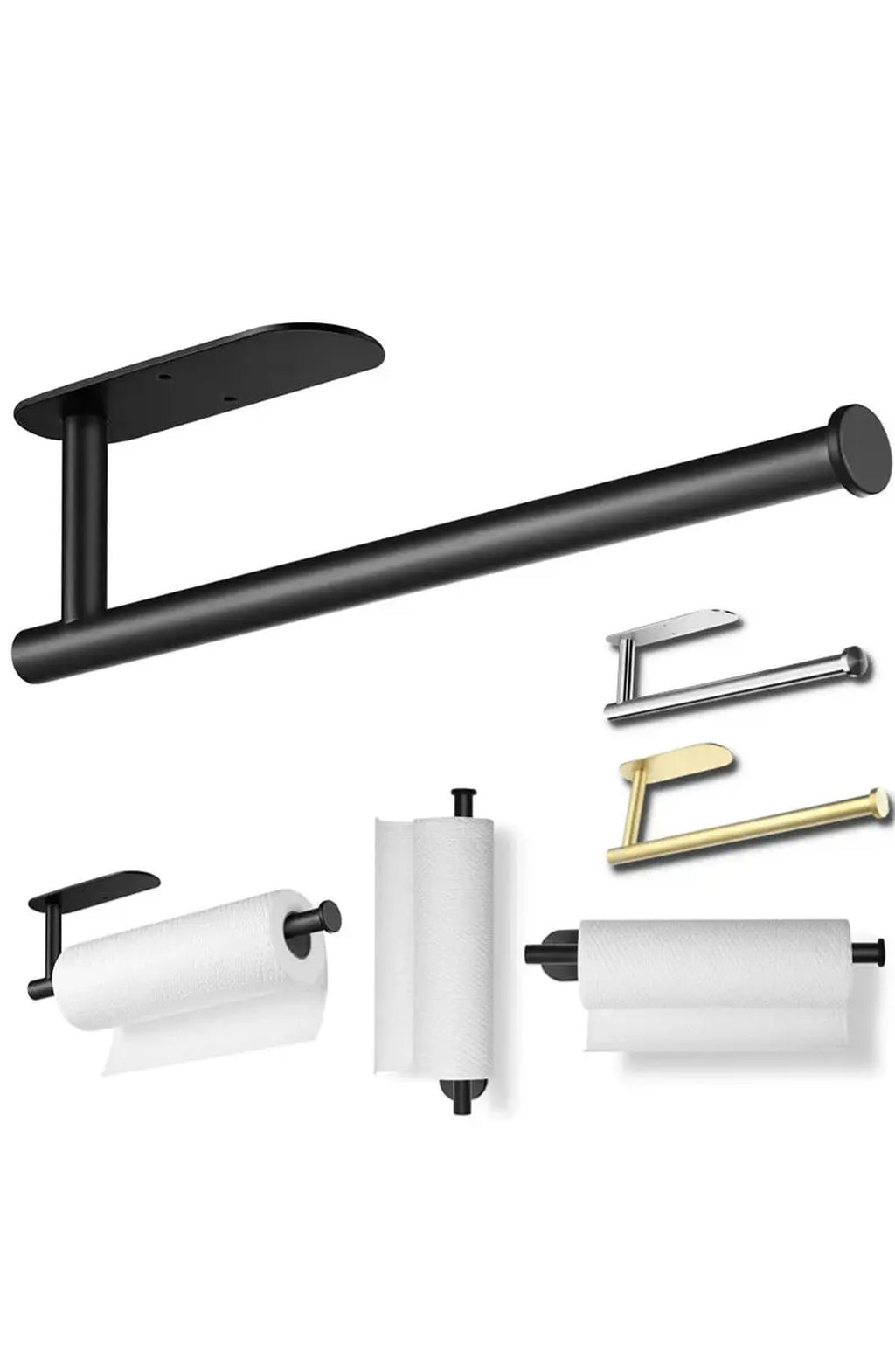 Adhesive Stainless Steel Paper Towel Holder - Wall Mount, No Drilling