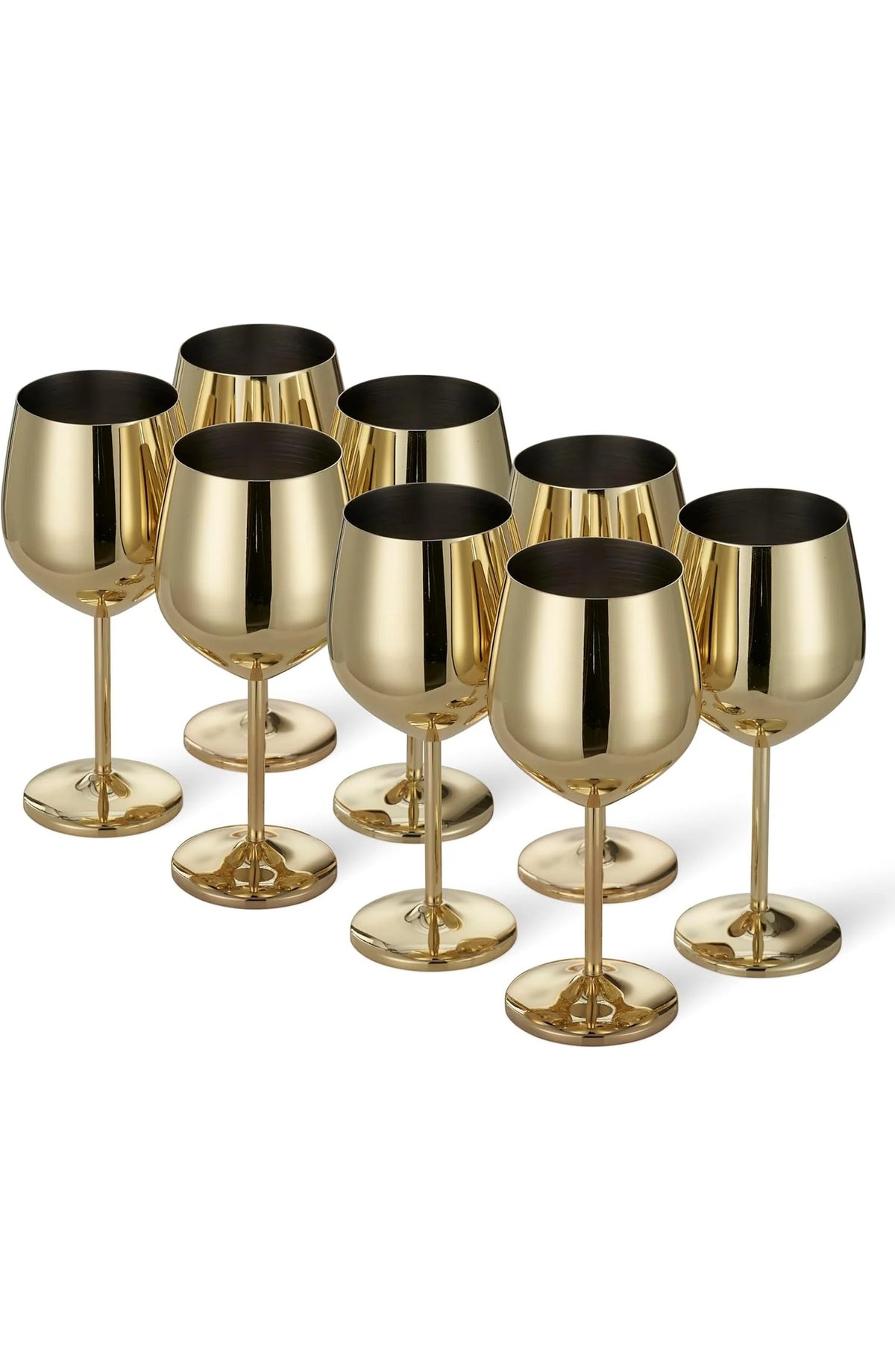 Stainless Steel Wine Glasses, Gold Shatterproof Metal Wine Cups – 500 ml