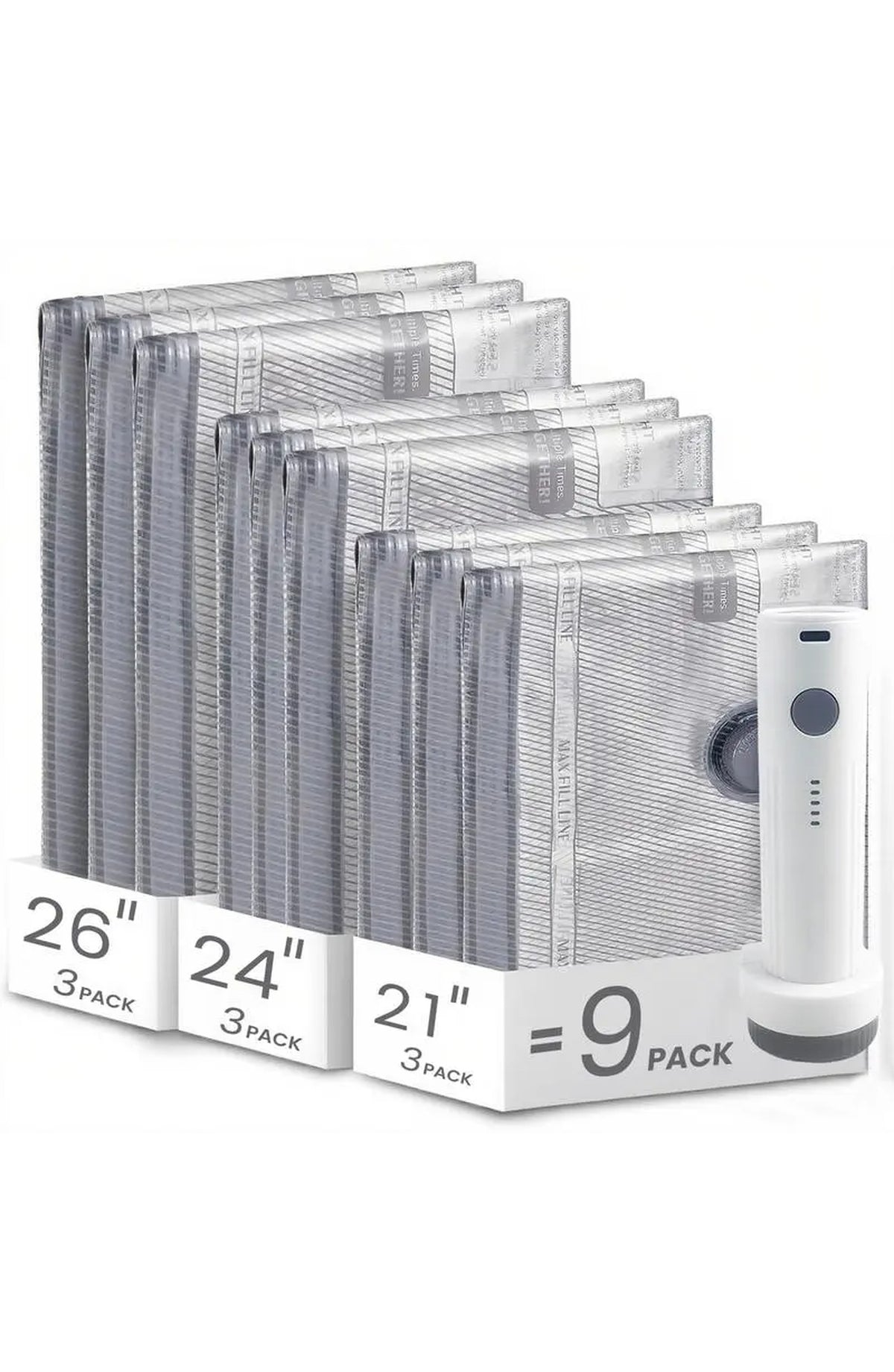 Vacuum Compression Bags with Electric Pump - Travel Set