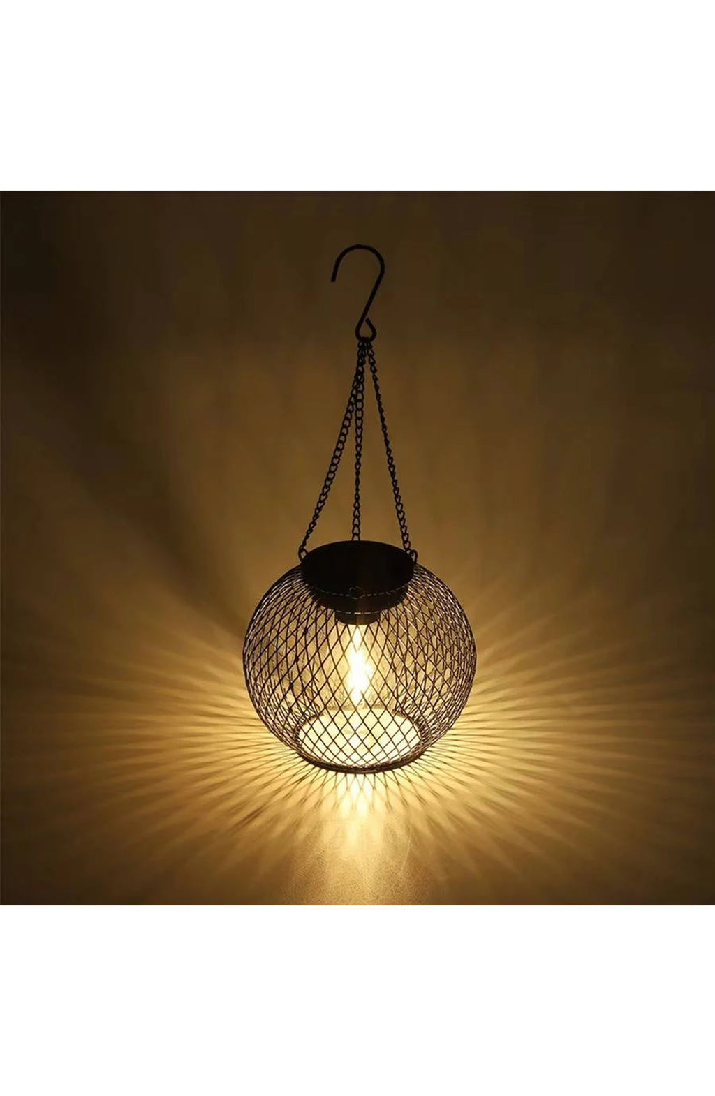 Outdoor Solar Hanging Lantern - Warm White Garden Light