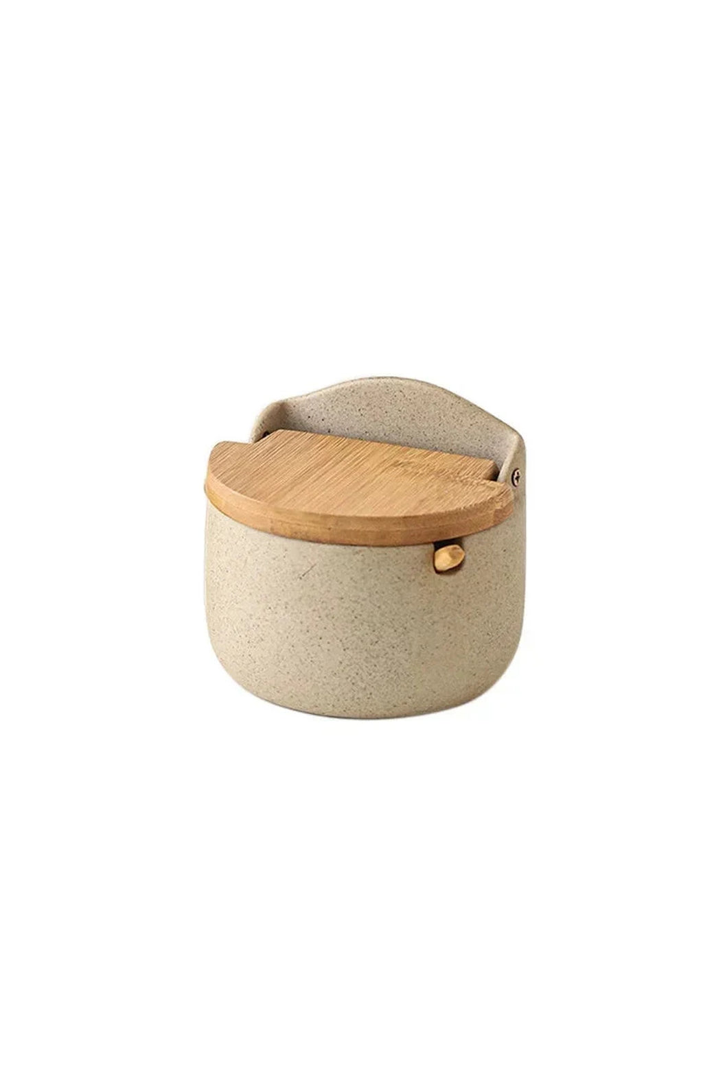 Ceramic Spice Jar with Bamboo Lid & Spoon - Japanese Style