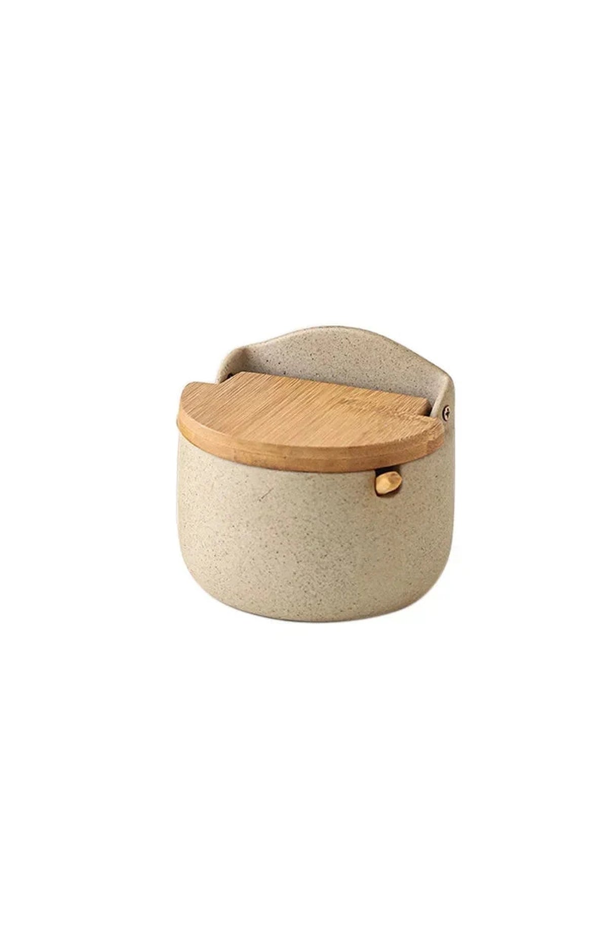 Ceramic Spice Jar with Bamboo Lid & Spoon - Japanese Style