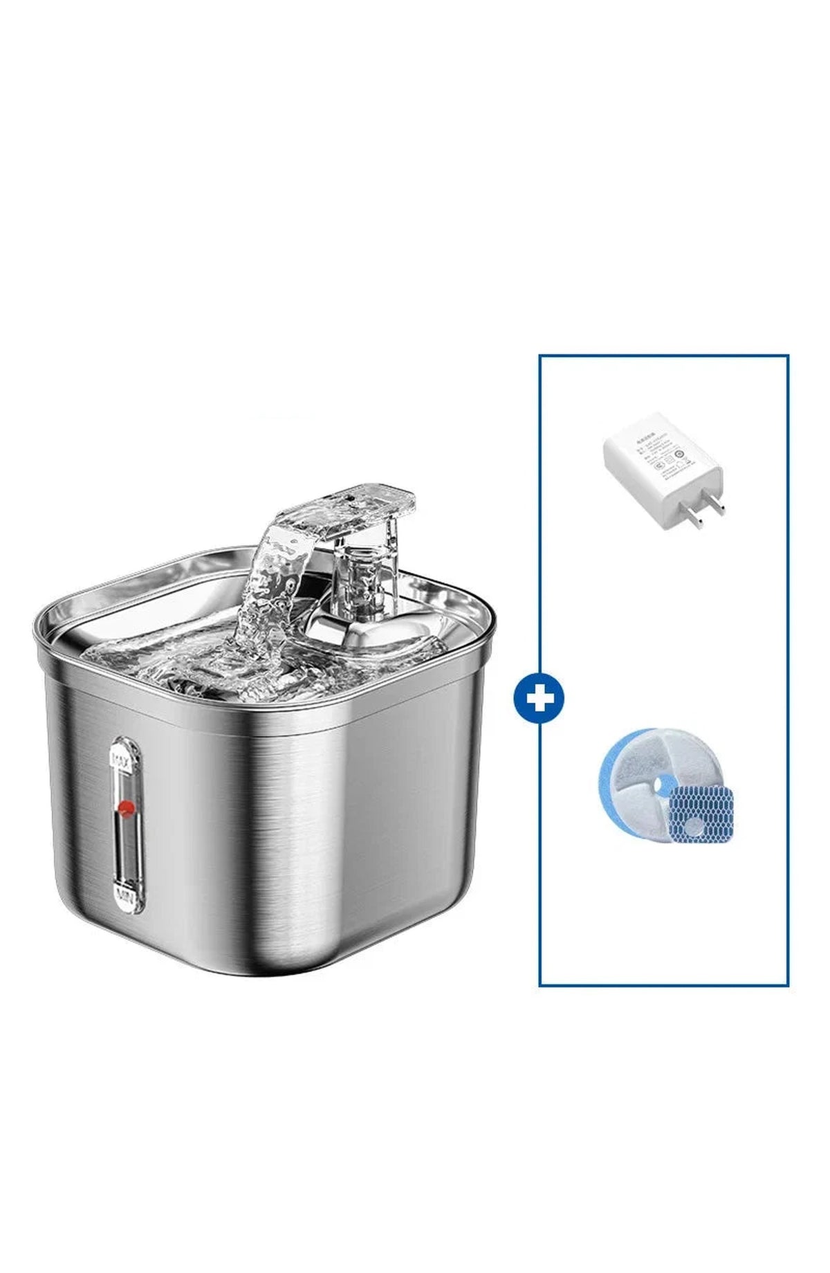 Stainless Steel Pet Water Dispenser - Filtered, Auto Circulation
