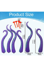 Inflatable Halloween Octopus Tentacles, Set of 4 | Up to 59 In Purple Waterproof PVC with 4 Ground Stakes | For Doors and Yards