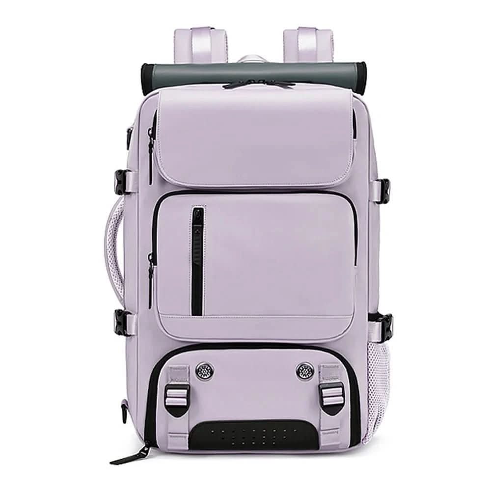 Large Water-Resistant Travel Backpack with USB Charging Port | 10 Colors – Light Purple