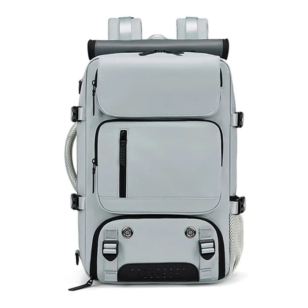 Large Water-Resistant Travel Backpack with USB Charging Port | 10 Colors – Light Gray
