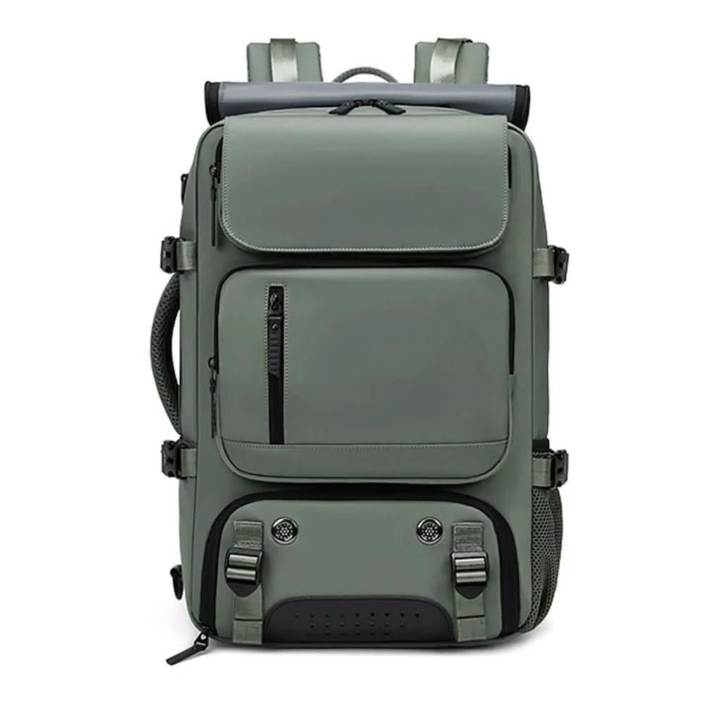 Large Water-Resistant Travel Backpack with USB Charging Port | 10 Colors – Army Green