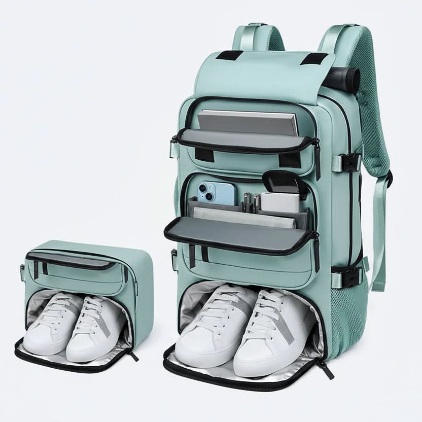 Large Water-Resistant Travel Backpack with USB Charging Port | 10 Colors