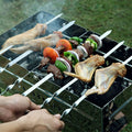 BBQ Skewers Set of 6, Long Handle Reusable Kabob Skewers, 23.6 in