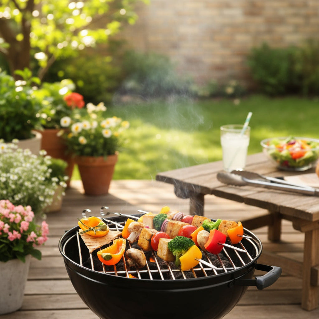 BBQ Skewers Set of 6, Long Handle Reusable Kabob Skewers, 23.6 in