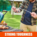 BBQ Skewers Set of 6, Long Handle Reusable Kabob Skewers, 23.6 in