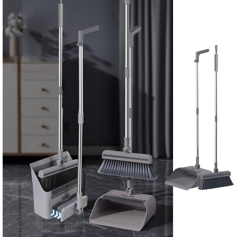 Long Handle Broom, Dustpan and Brush Set | Dense PVC Bristles