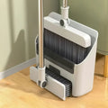 Long Handle Broom, Dustpan and Brush Set | Dense PVC Bristles – White