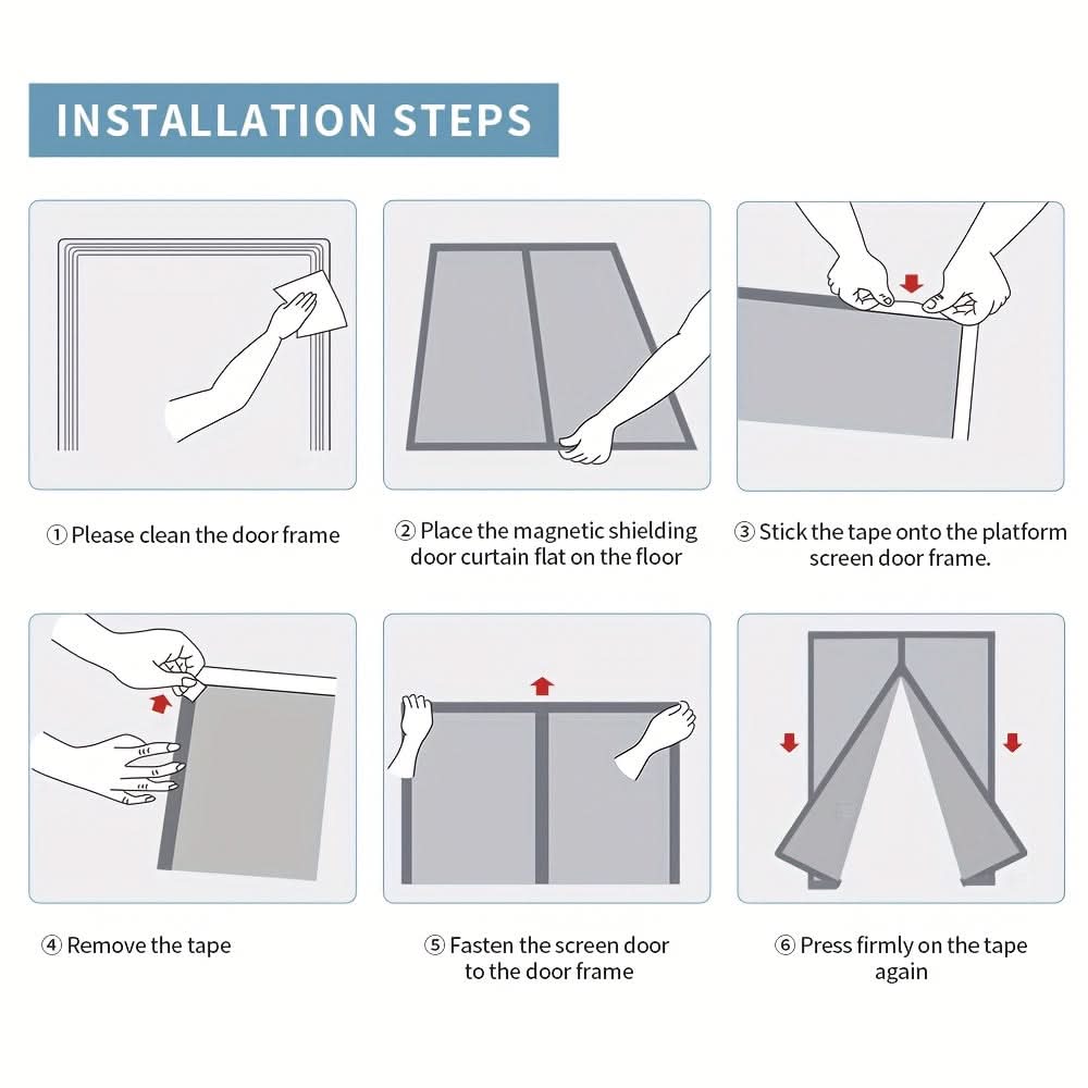 Magnetic Screen Door, Mesh Mosquito Net Curtain, Self-Closing – 20 Sizes