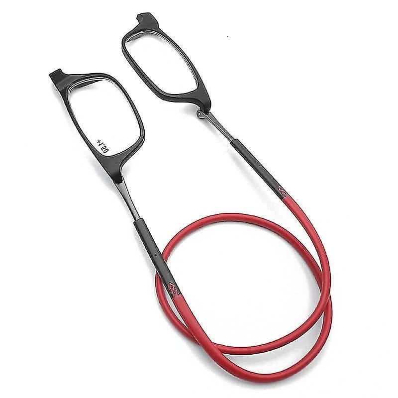 Magnetic Neck-Hanging Reading Glasses – Red