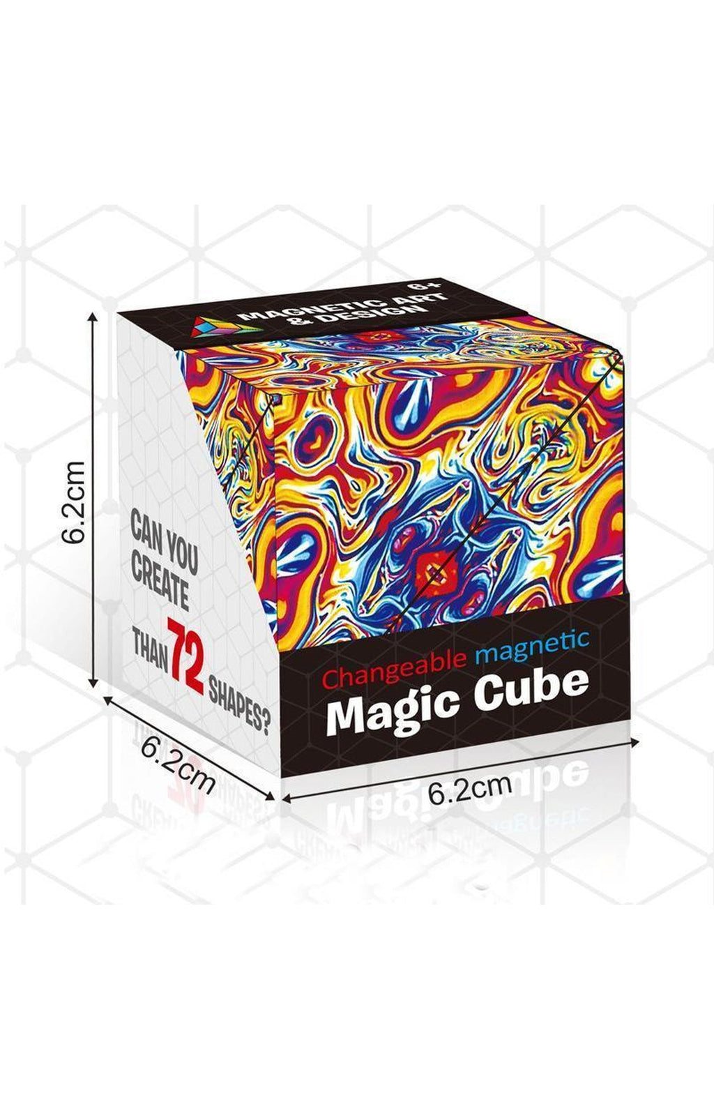 Magnetic Shape-Shifting Puzzle Cube | 36 Magnets Fold One 2.36 In Cube into Over 70 Shapes, Combine for More | Ages 8 and Up