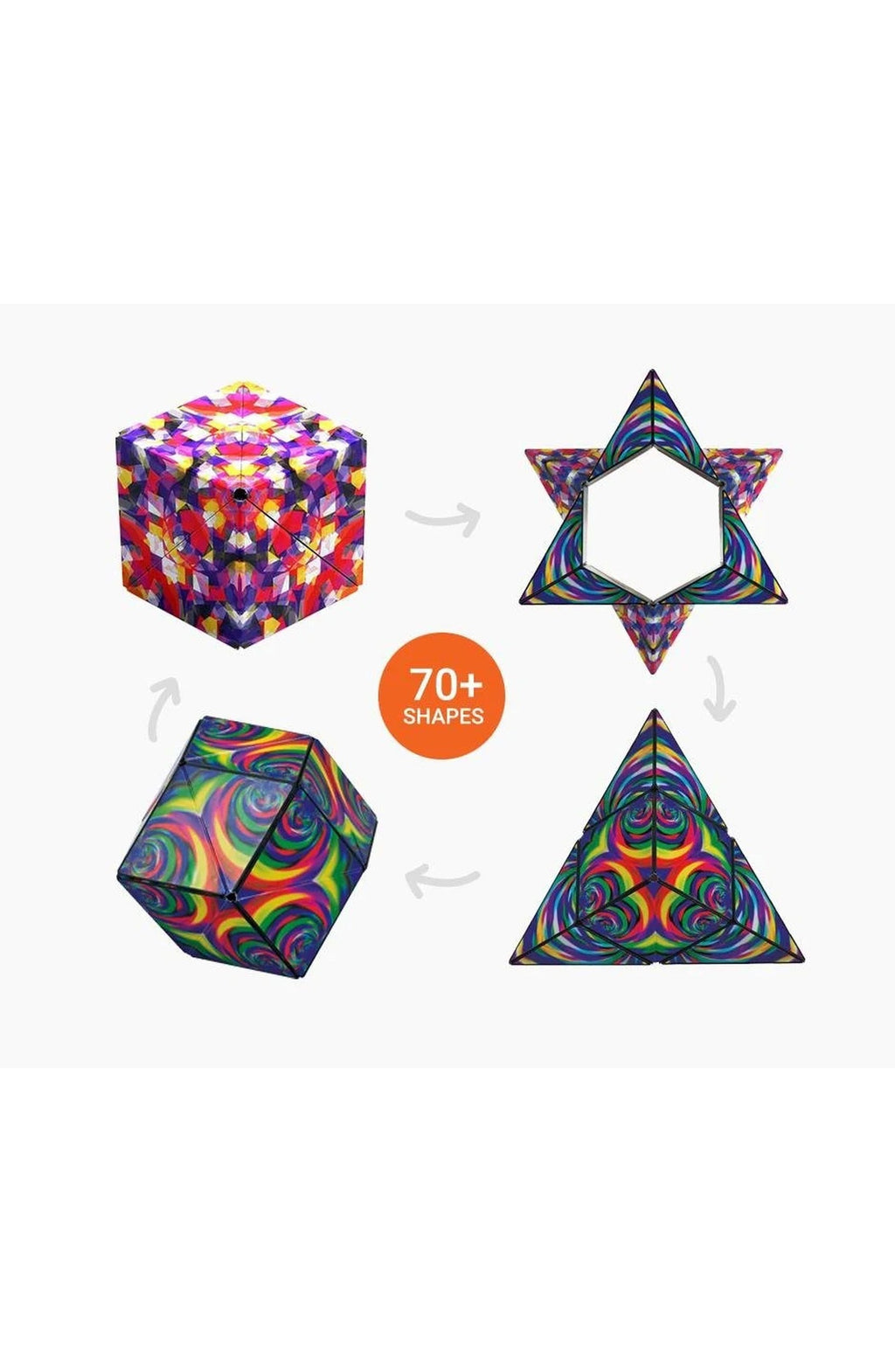 Magnetic Shape-Shifting Puzzle Cube | 36 Magnets Fold One 2.36 In Cube into Over 70 Shapes, Combine for More | Ages 8 and Up