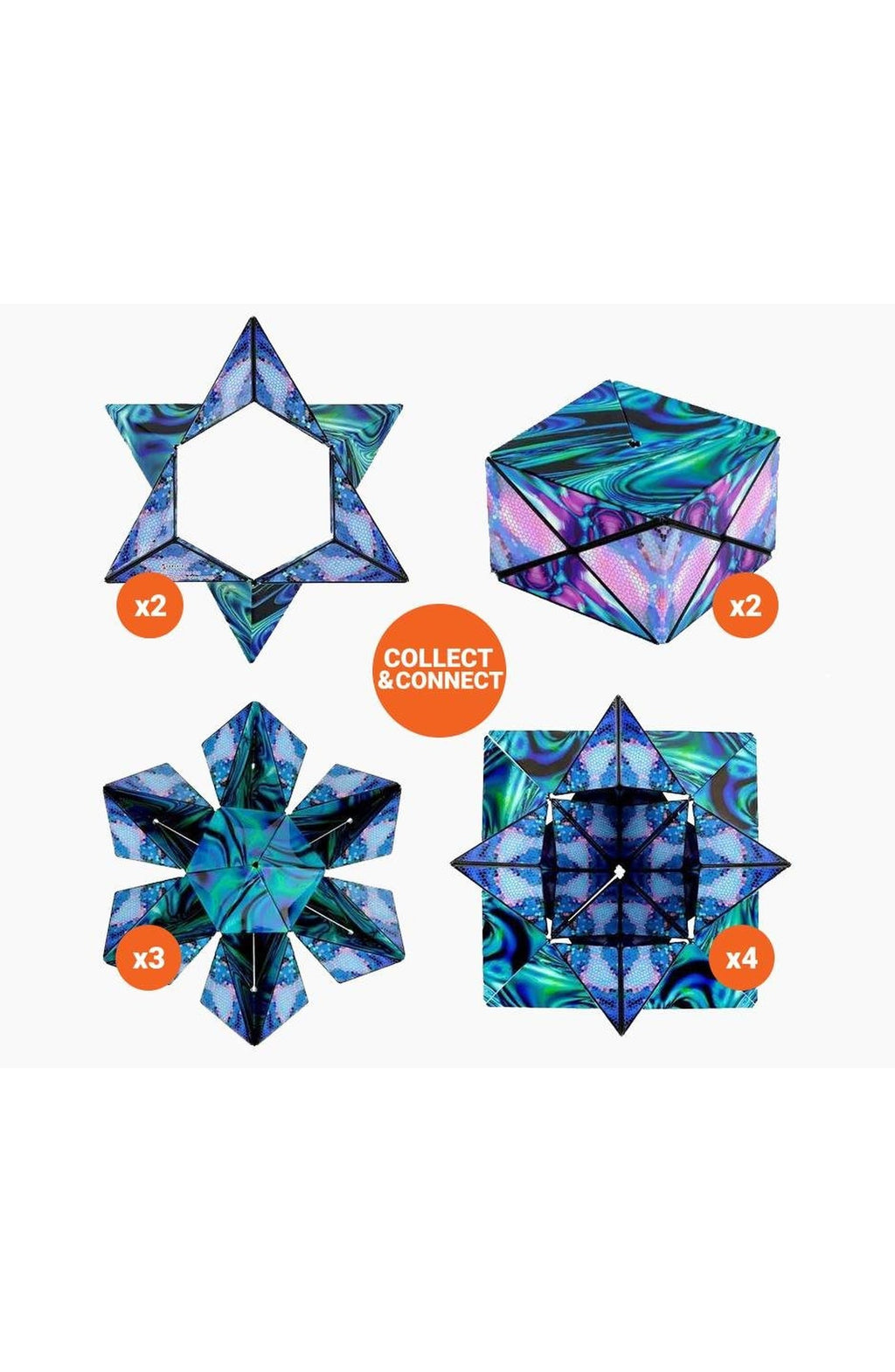 Magnetic Shape-Shifting Puzzle Cube | 36 Magnets Fold One 2.36 In Cube into Over 70 Shapes, Combine for More | Ages 8 and Up