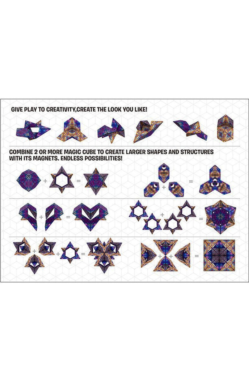 Magnetic Shape-Shifting Puzzle Cube | 36 Magnets Fold One 2.36 In Cube into Over 70 Shapes, Combine for More | Ages 8 and Up