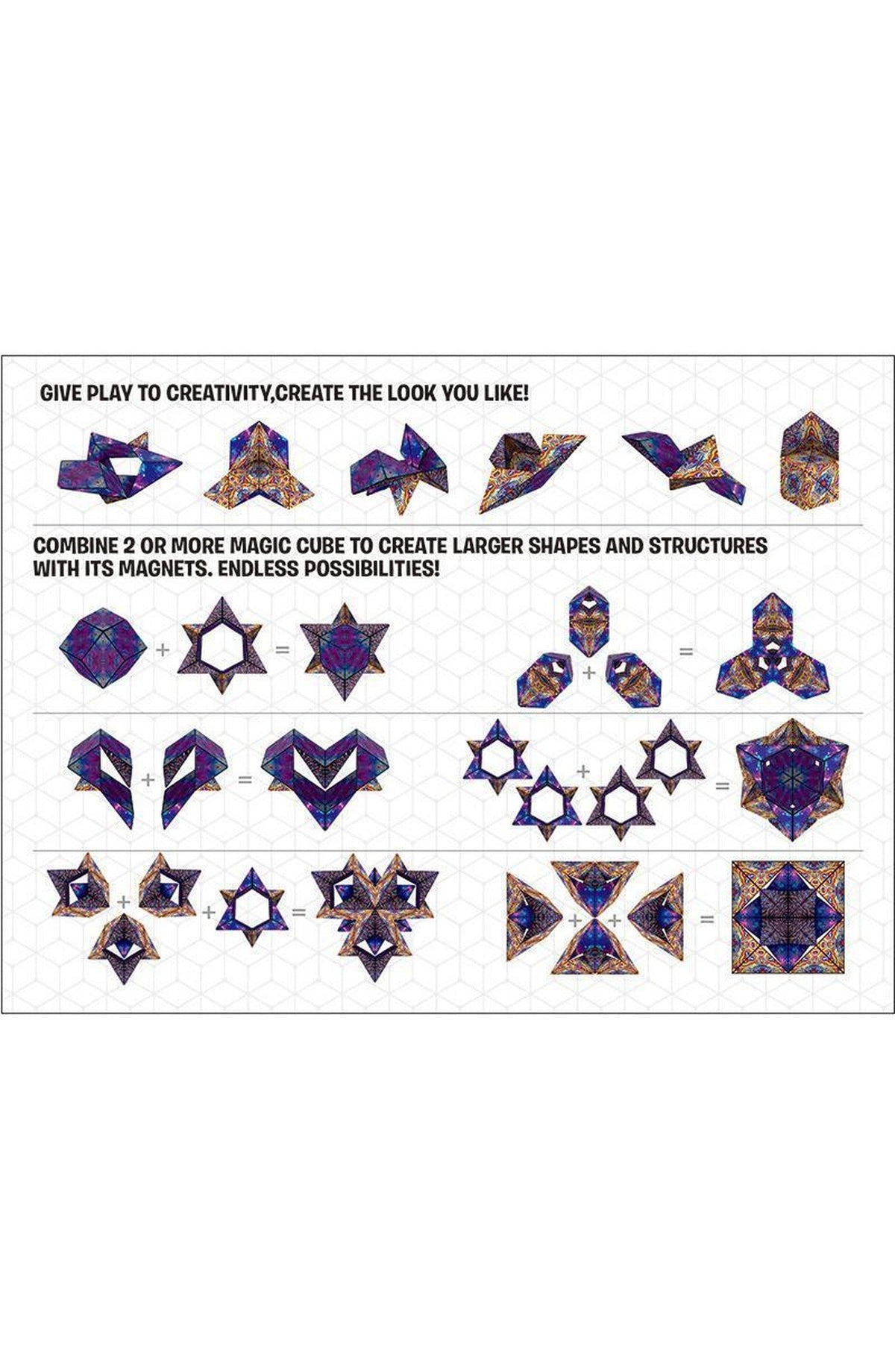 Magnetic Shape-Shifting Puzzle Cube | 36 Magnets Fold One 2.36 In Cube into Over 70 Shapes, Combine for More | Ages 8 and Up