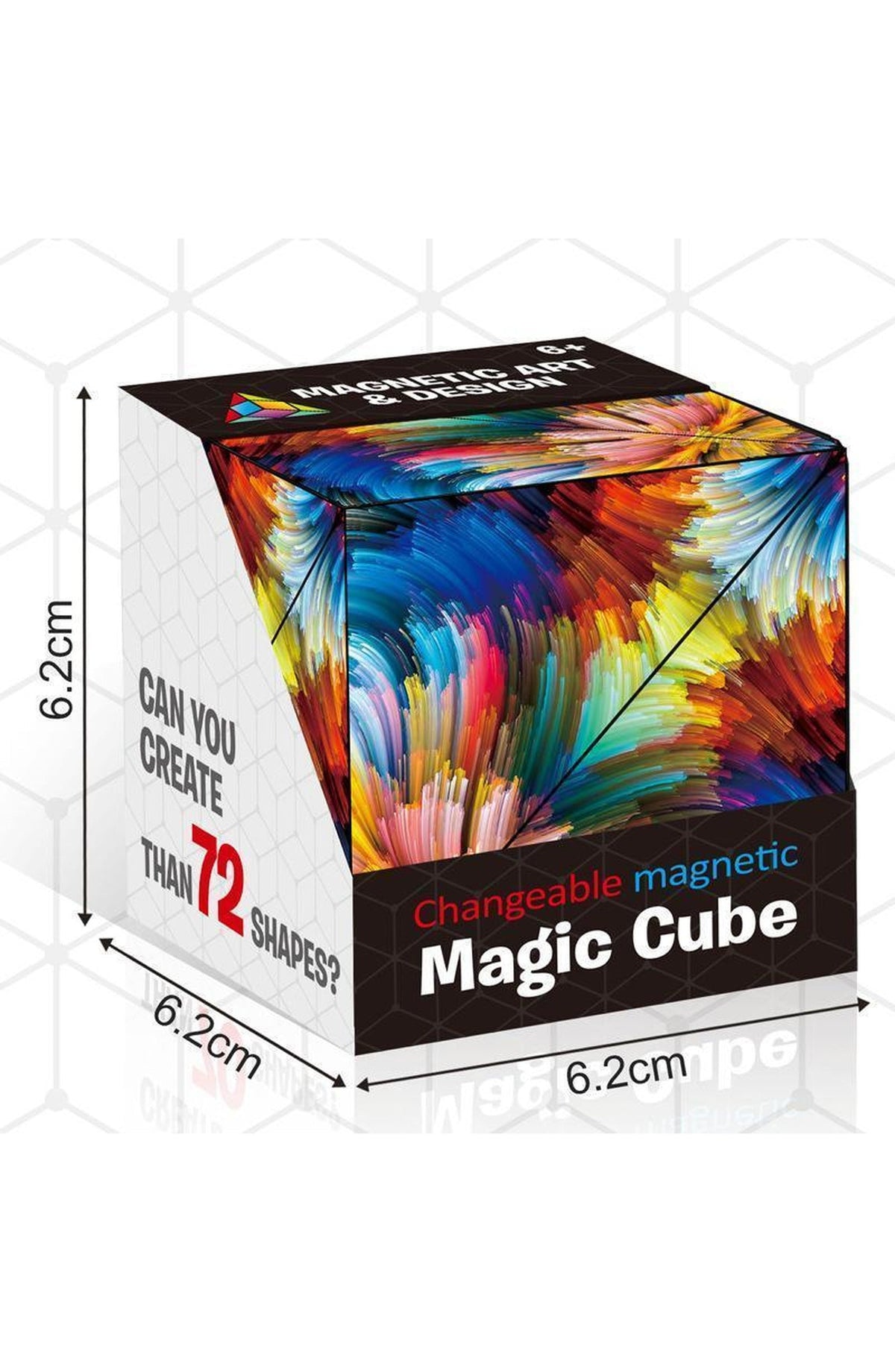 Magnetic Shape-Shifting Puzzle Cube | 36 Magnets Fold One 2.36 In Cube into Over 70 Shapes, Combine for More | Ages 8 and Up